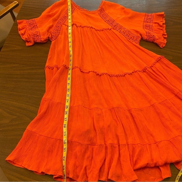 Patrons of Peace Boho Coral Tunic Dress Size Small - Picture 7 of 9